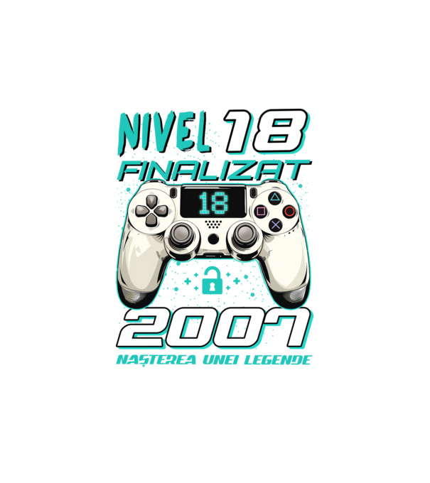Nivel finalizat 18 2007 model alb pe tricou