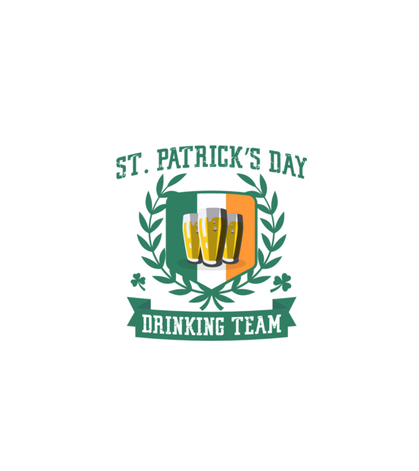 St Patrick Drinking team model alb pe tricou