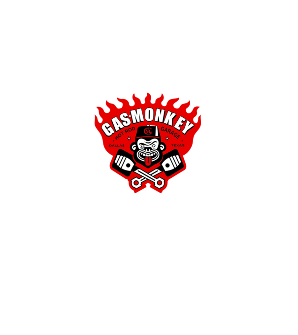Gas Monkey model alb pe tricou