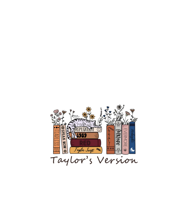 Eras tour books color cat model alb pe tricou