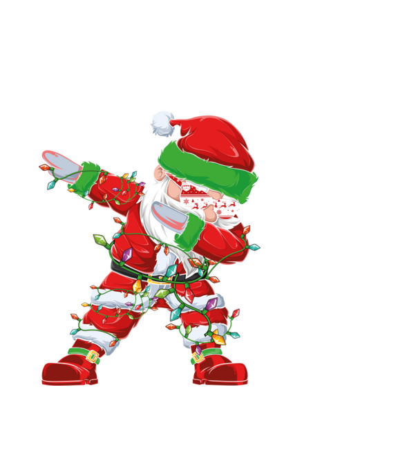 Dab Santa model alb pe tricou