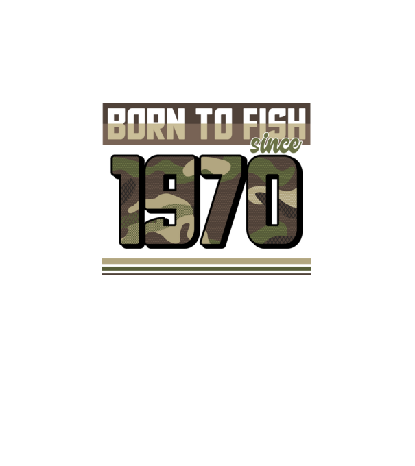 Born to fish since 1970 model negru pe tricou
