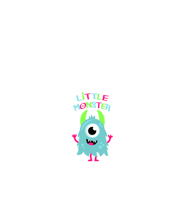 Little monster model alb pe tricou