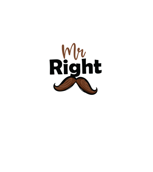 Mr right model alb pe tricou