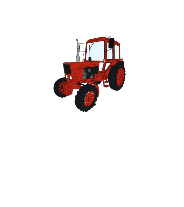 TRACTOR model alb pe tricou