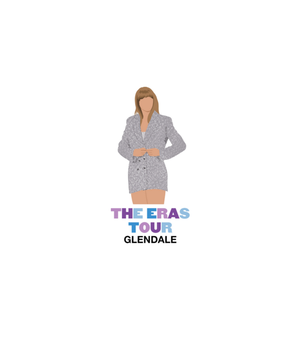 Taylor Swift The Eras Tour Glendale 2 model alb pe tricou