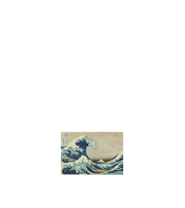 Great Wave of Kanagawa mască model roz deschis pe tricou