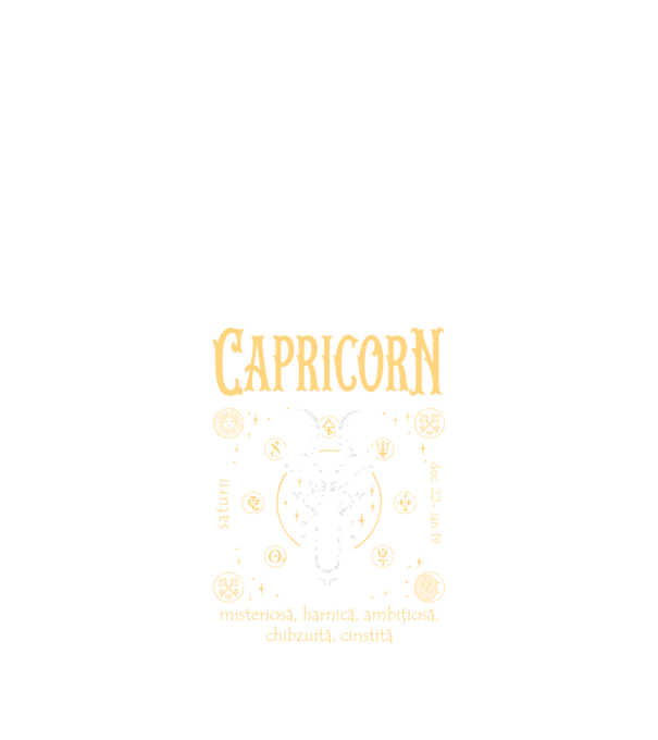 Zodiac femeie CAPRICORN golden model negru pe tricou