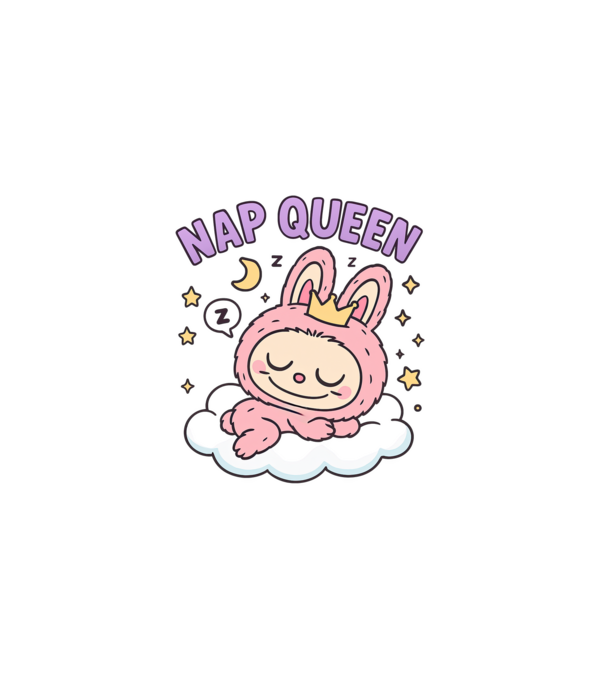 Nap Queen model alb pe tricou