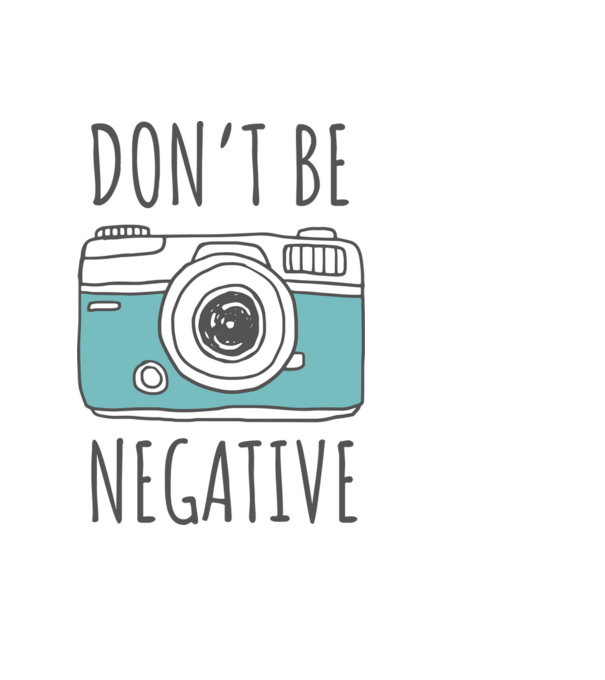 DON'T BE NEGATIVE model albastru deschis pe tricou