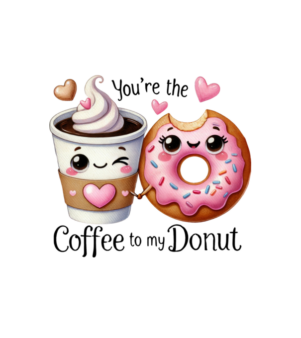 Coffee to my Donut model alb pe tricou
