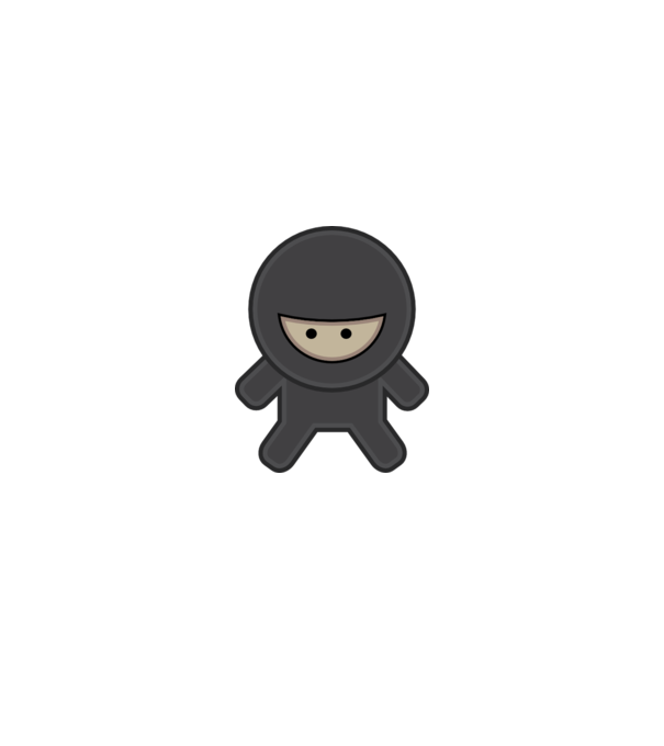 ninja model alb pe tricou