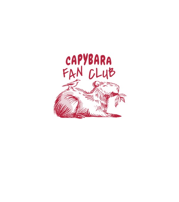 Capybara fan club model gri pe tricou