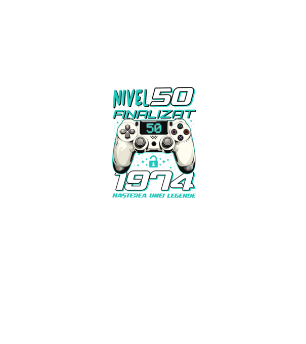 Nivel finalizat 50 1975 model albastru jeanși pe tricou