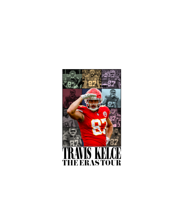 Taylor Swift Eras Travis Kelce model alb pe tricou