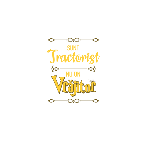 Sunt tractorist, nu un vrăjitor model negru pe tricou