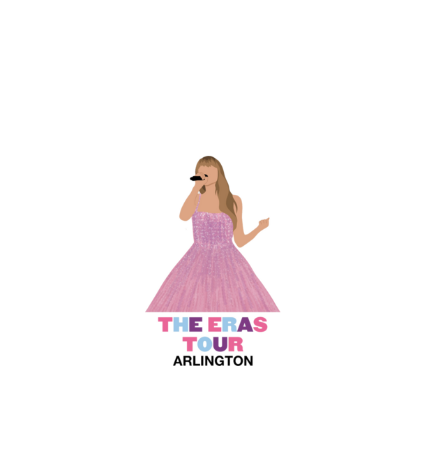 Taylor Swift The Eras Tour Arlington model alb pe tricou