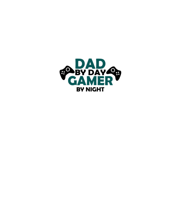 Dad by day gamer by night model alb pe tricou