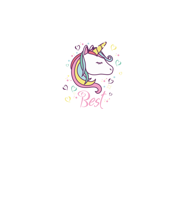 Unicorn Best model negru pe tricou