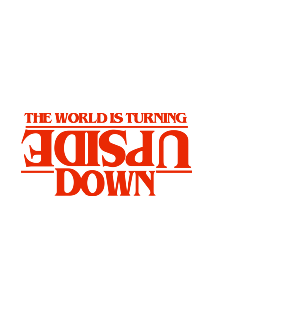 the world is turning upside down model negru pe tricou