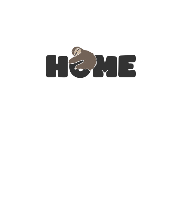 Home Sloth model alb pe tricou