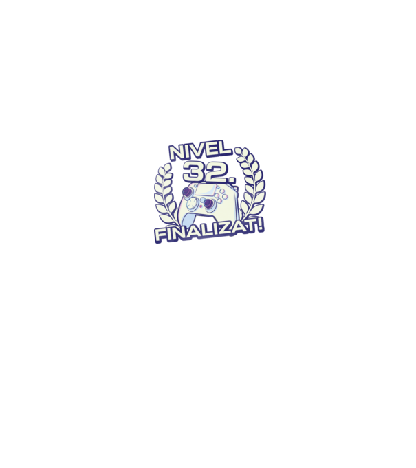 Nivel 32 finalizat! model negru pe tricou