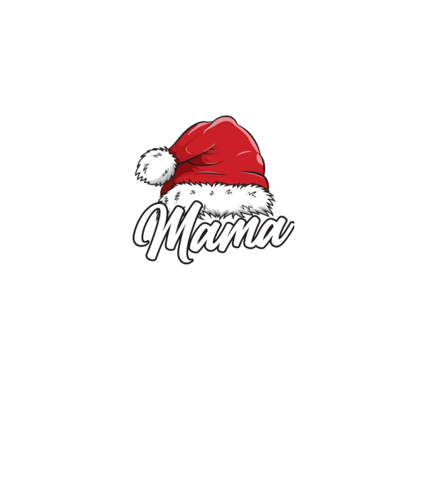 mama Santa Hat model negru pe tricou