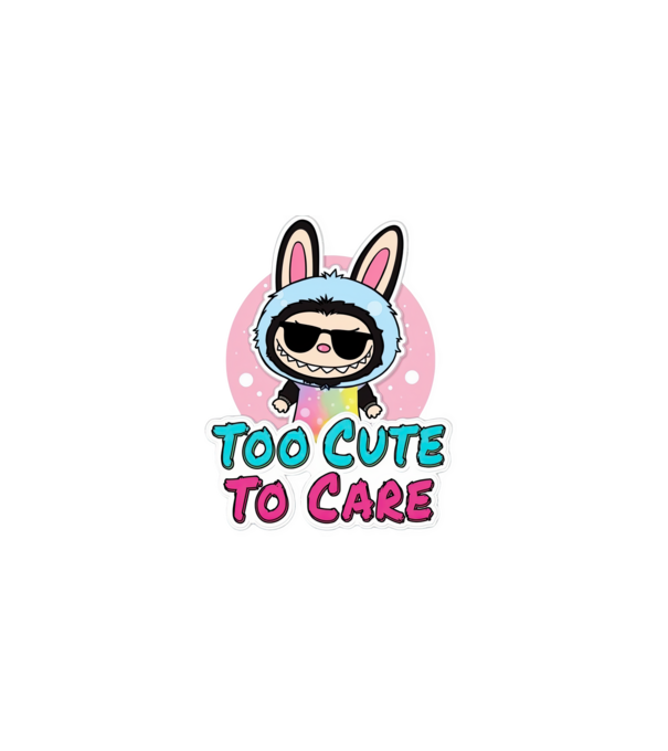 Too cute to care model negru pe tricou