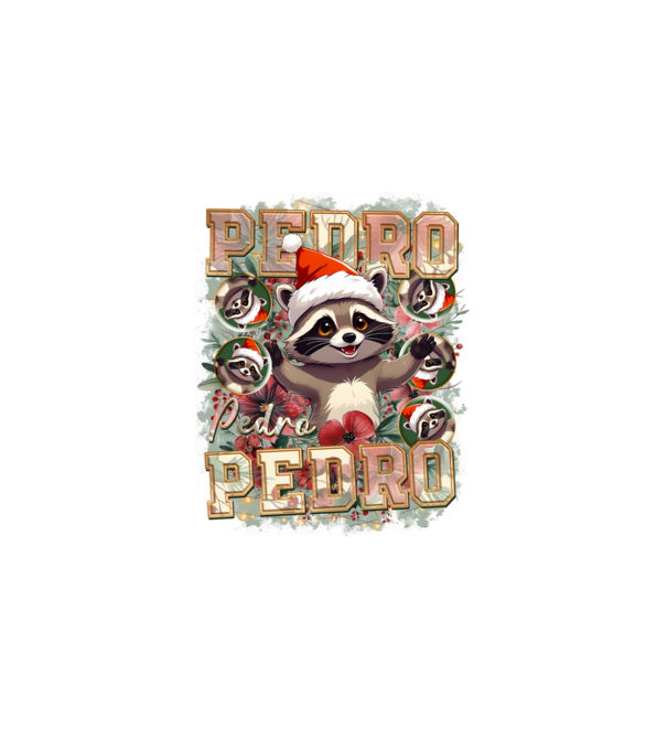 Pedro pedro flower xmas model alb pe tricou