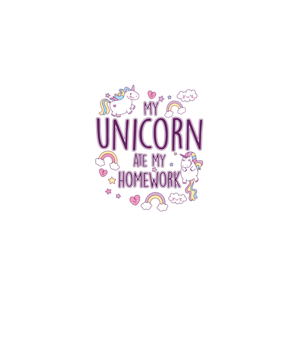 My unicorn ate my homework model alb pe tricou