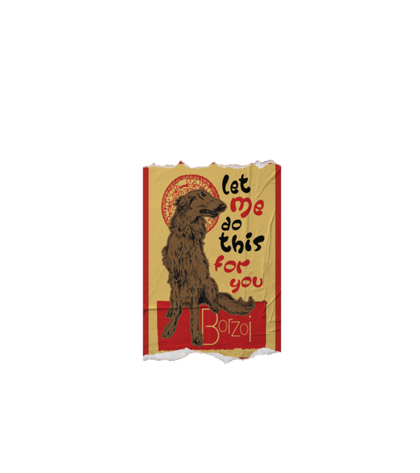BORZOI retro poster chat noir poster texture model verde de măr pe tricou