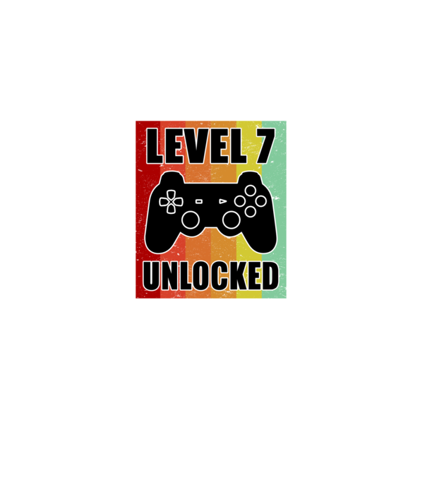 level 7 unlocked retro gamer model negru pe tricou