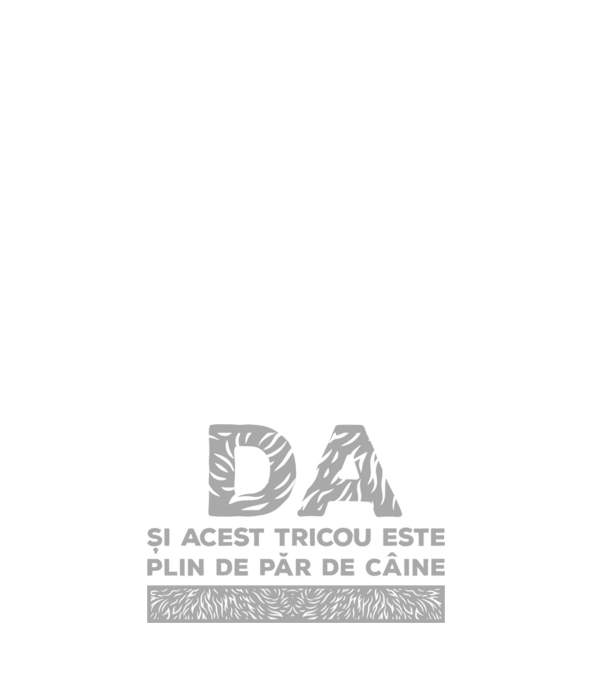 da, și acest tricou este plin de păr de câine model negru pe tricou