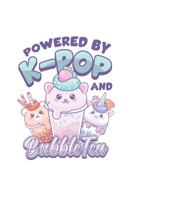 K-POP BUBBLE TEA model negru pe tricou