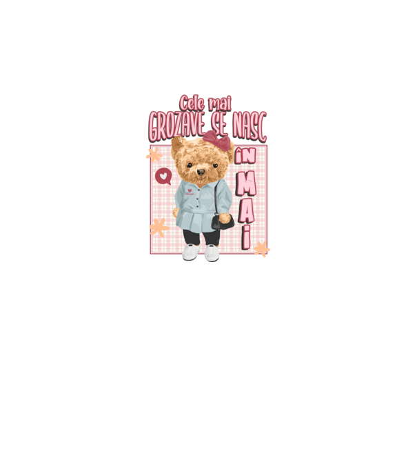 Teddy cele cool girl MAI model alb pe tricou