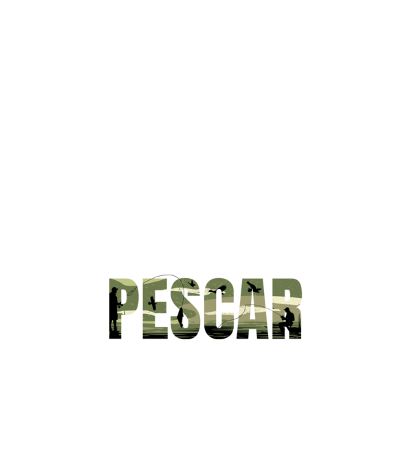 PESCAR model alb pe tricou