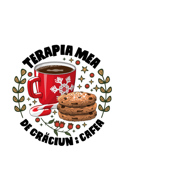 Cană de cafea de Crăciun  model negru pe tricou
