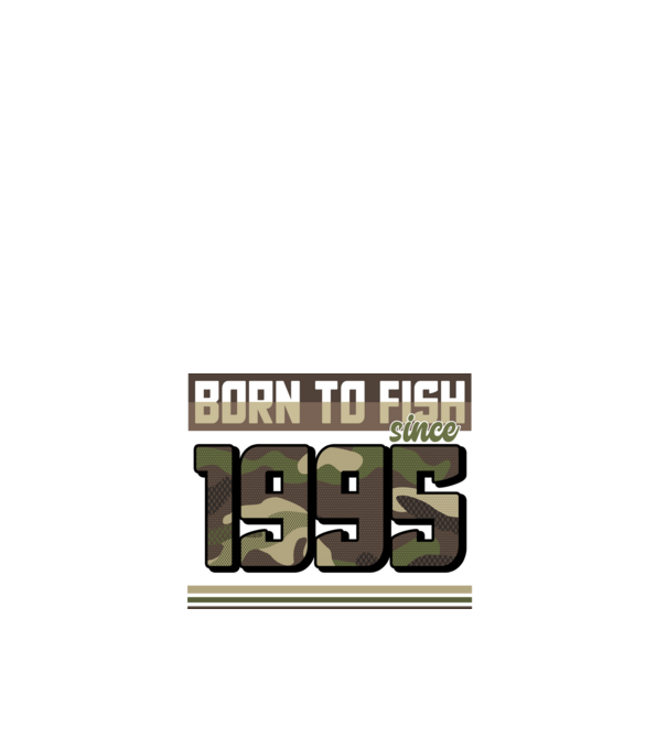 Born to fish since 1995 model alb pe tricou