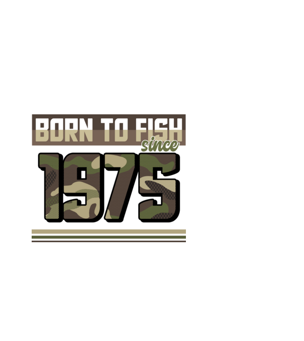 Born to fish since 1975 model negru pe tricou