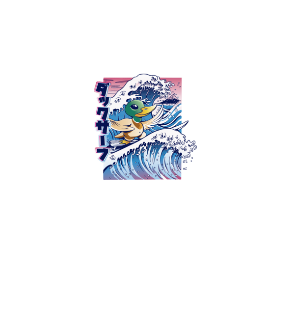 Surfer Duck model negru pe tricou