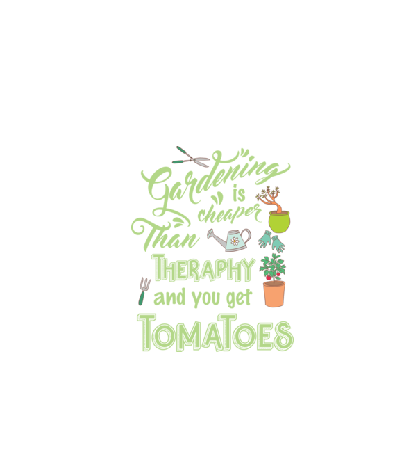 Gardening is cheaper than theraphy model negru pe tricou