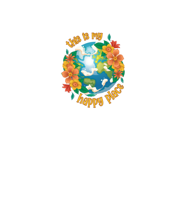 Happy Place model alb pe tricou