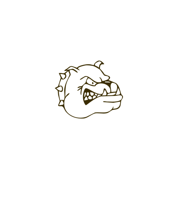 Bulldog model alb pe tricou