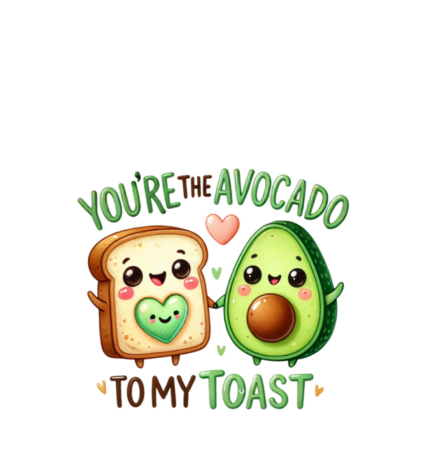 Avocado to my Toast model alb pe tricou