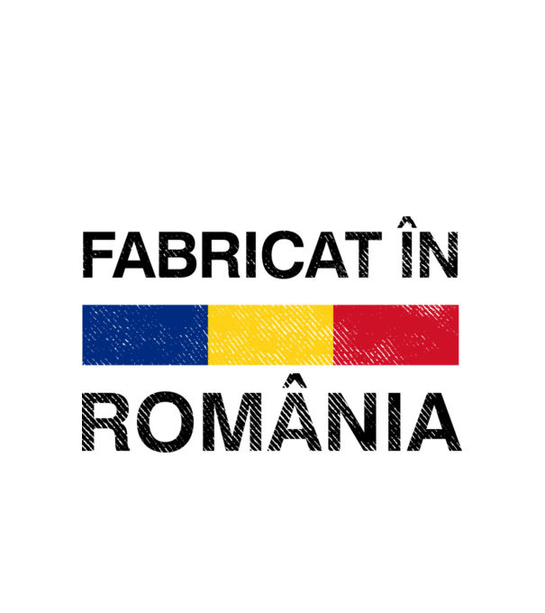 Fabricat în România model alb pe tricou