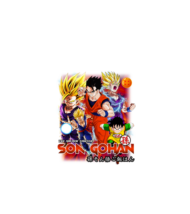 gohan dragonball model negru pe tricou