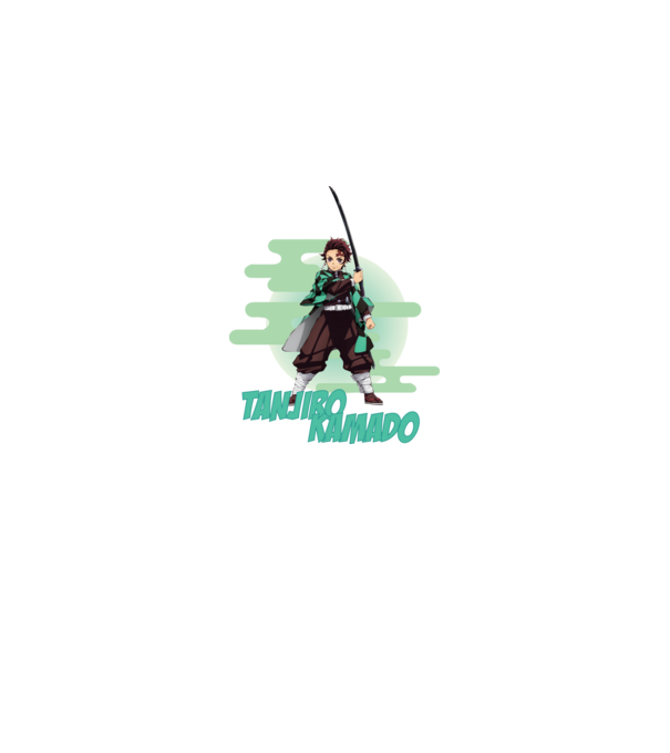 Demon Slayer Tanjiro model alb pe tricou