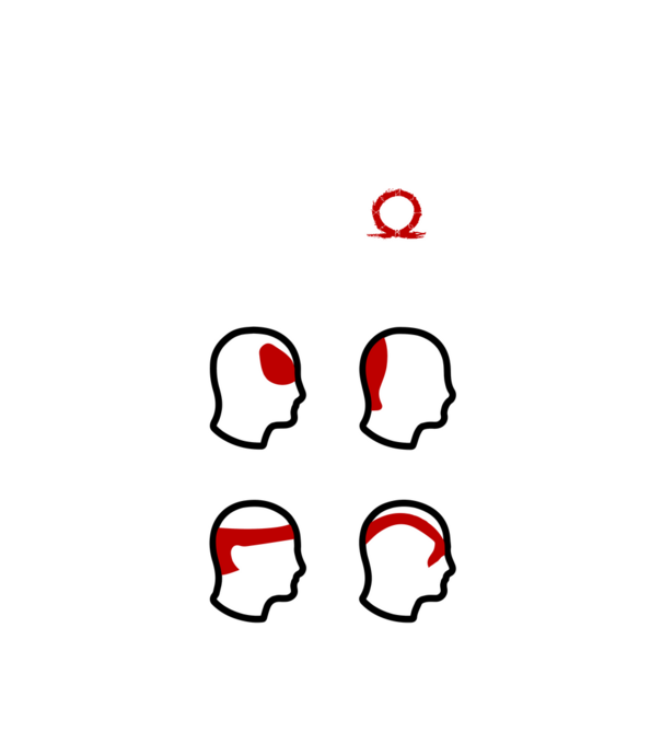 Type of Headaches - God of War model alb pe tricou