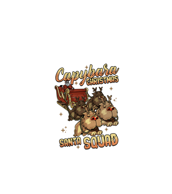 Capybara christmas santa squad model negru pe tricou