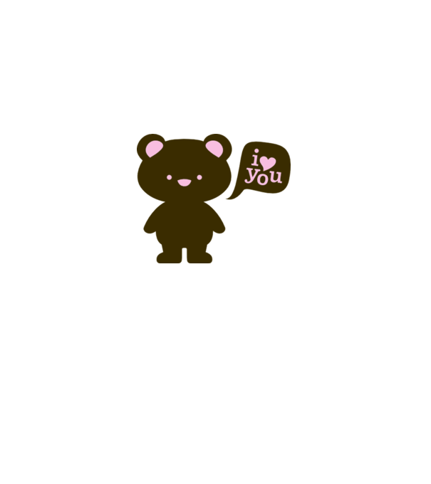 I Love You Bear model alb pe tricou